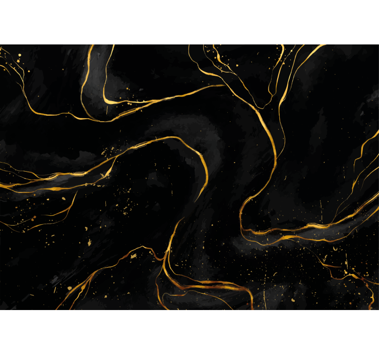 Mural de perete din marmură neagră și aurie - TenStickers