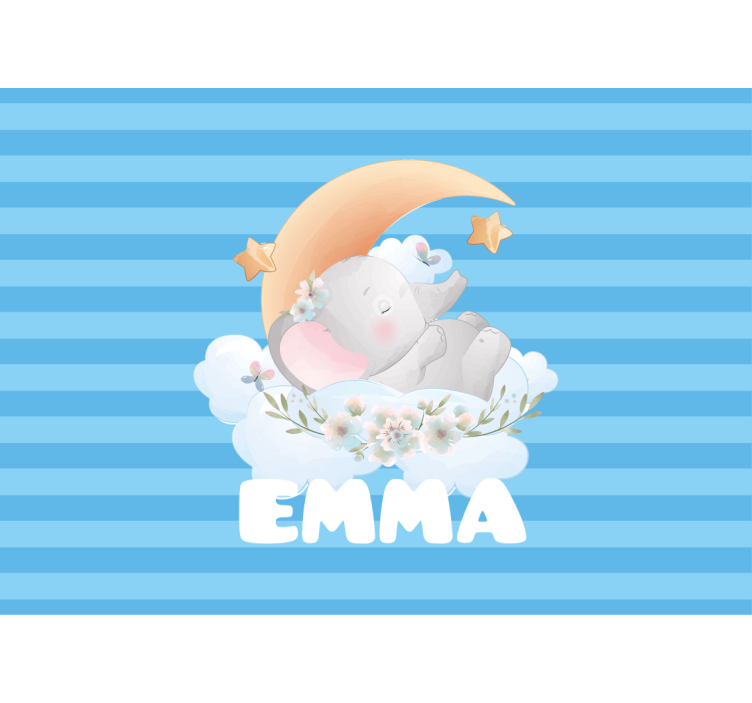 Fototapet pentru copii design cu elefant somnoros - TenStickers
