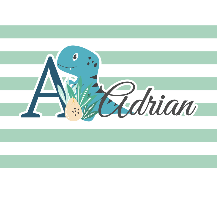 Fototapet pentru copii t-rex cu inițiala și nume - TenStickers