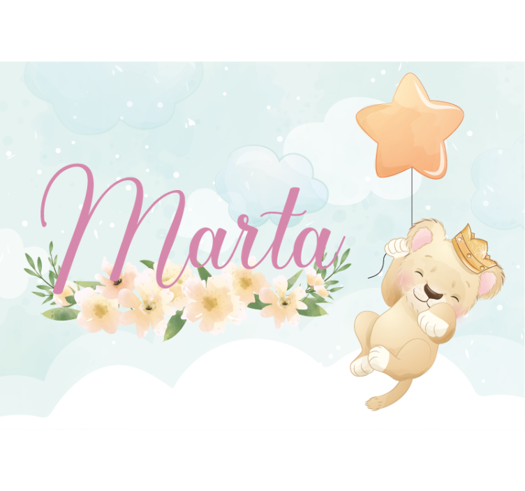 Fototapet pentru copii leu drăguț cu balon - TenStickers