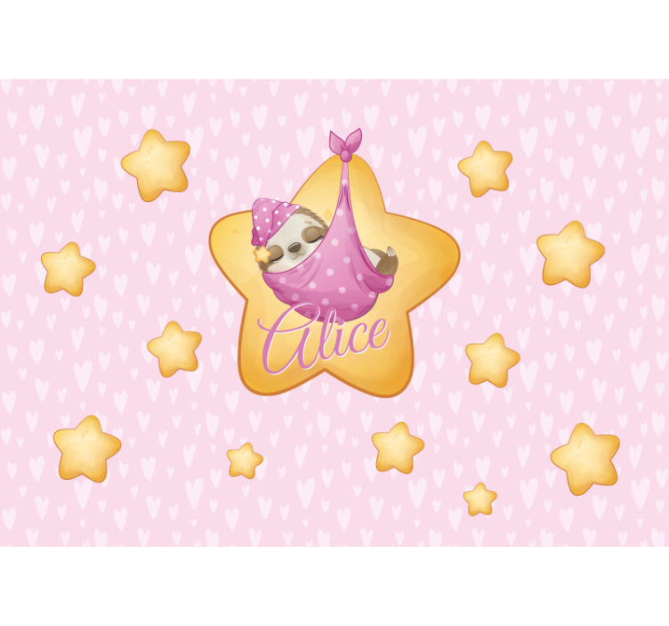 Bebeluș fototapet brad cu leneș în stele - TenStickers