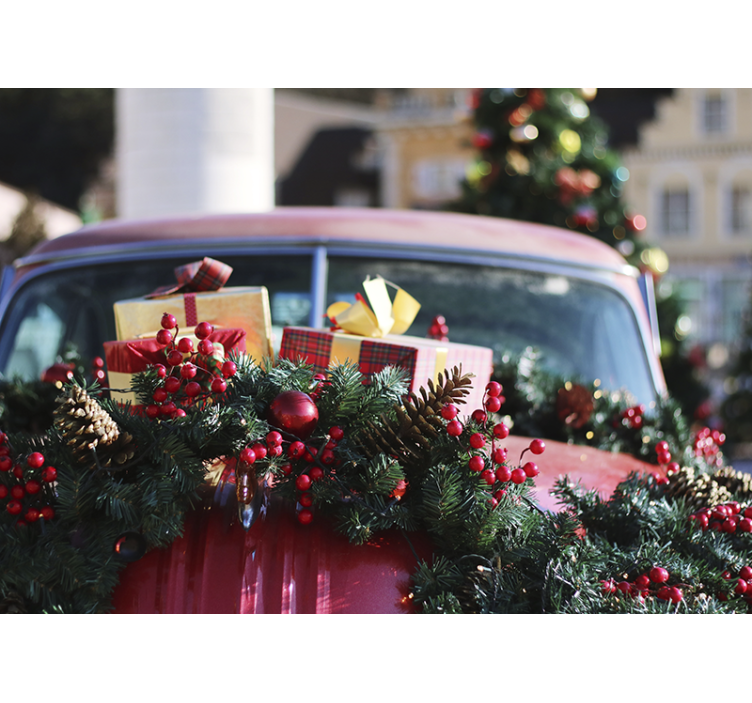 Crăciun fototapet cadouri festive de sărbători - TenStickers