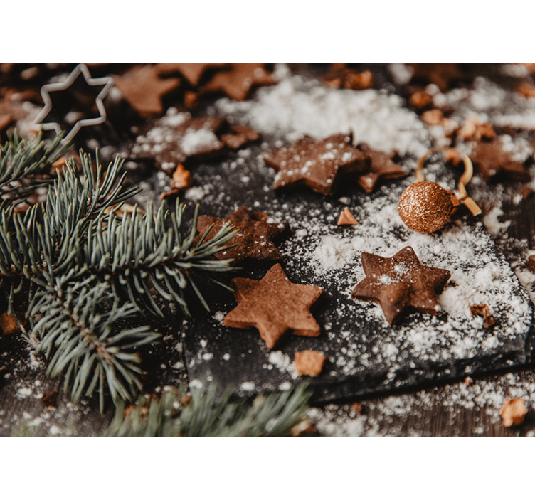 Crăciun fototapet stele de turtă dulce festive - TenStickers