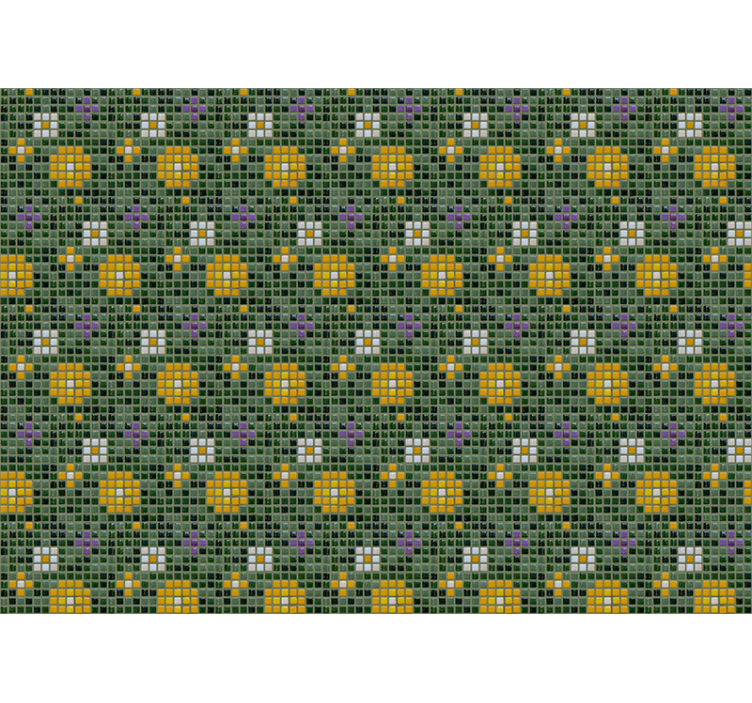 Fototapet baie model floral de faianță vibrantă - TenStickers