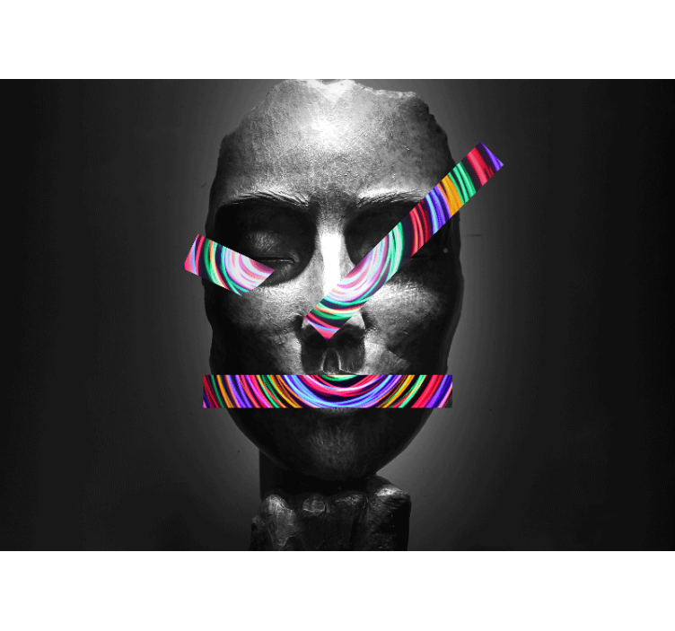 Fototapet arta trăsături faciale abstracte - TenStickers