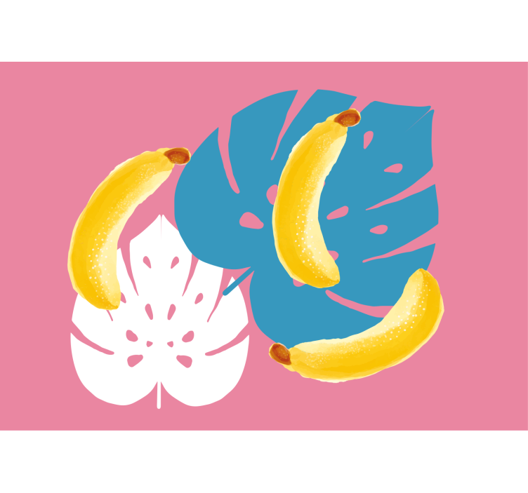 Picturi murale de flori cu banane și frunze - TenStickers