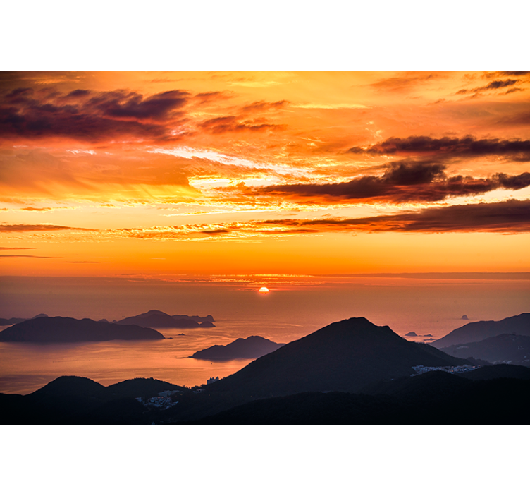 Fototapet peisaje apus de soare peste ocean - TenStickers