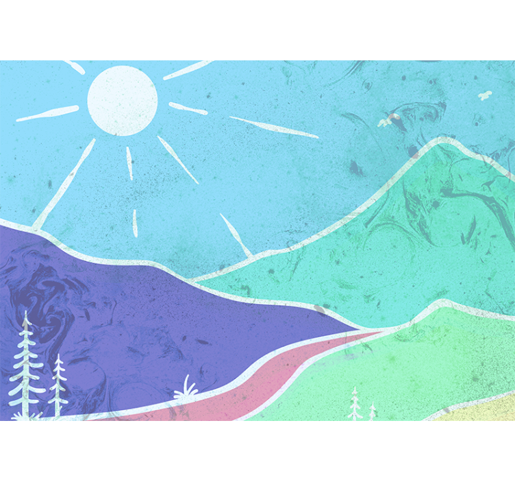 Fototapet peisaje scenă de peisaj montan - TenStickers