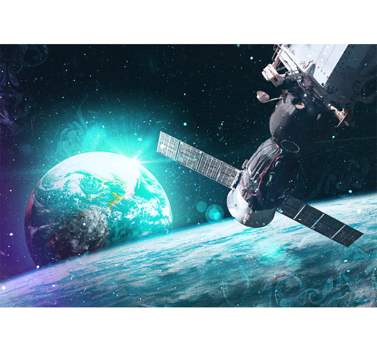 Spațiul fototapet nave spațiale în orbită peste pământ - TenStickers