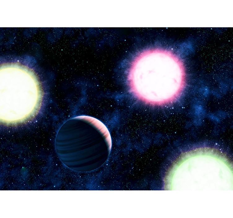 Spațiul fototapet peisaj planetar celestian - TenStickers