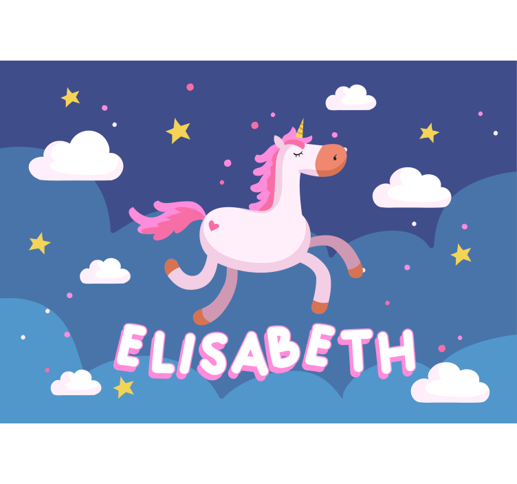 Fototapet personalizat unicorn păr roz - TenStickers