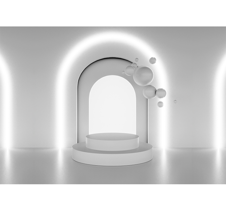 Fototapet 3d iluzie spațială bilă albă - TenStickers