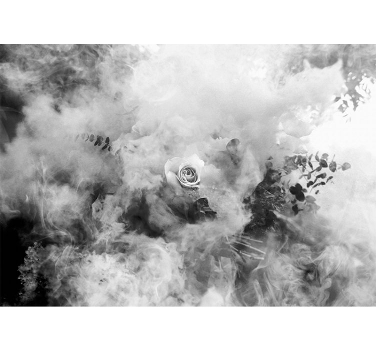 Fototapet cu flori trandafir alb etereal - TenStickers