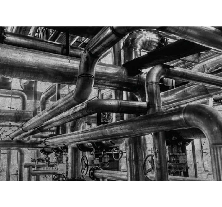 Fototapet texturat cu modele de țevi industriale - TenStickers