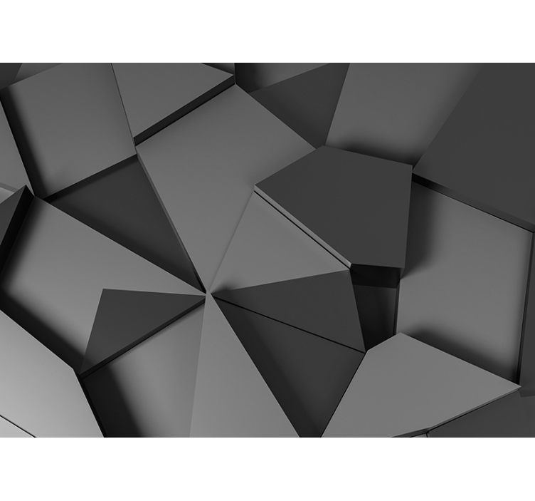 Fototapet gri cu forme geometrice 3d - TenStickers
