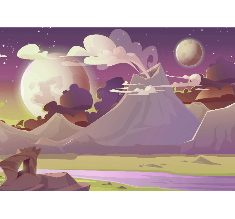 Fototapet de fantezie peisaj montan fantezist - TenStickers