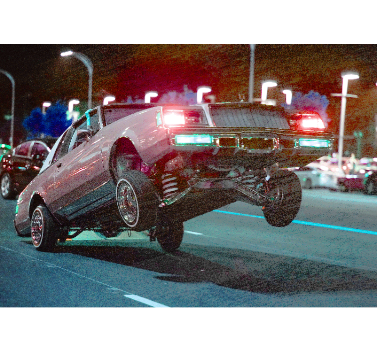 Fototapet vehicule mașini clasice în acțiune - TenStickers