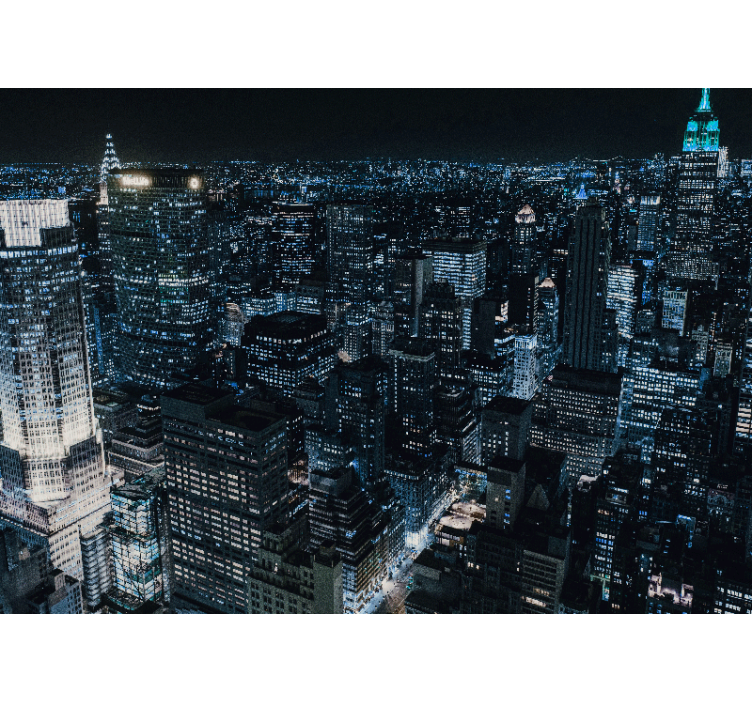 Fototapet new york vedere asupra orizontului nocturn - TenStickers