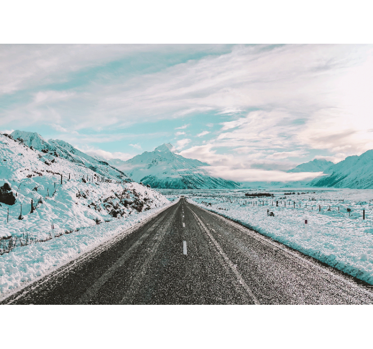 Fototapet peisaje calea montană înghețată - TenStickers