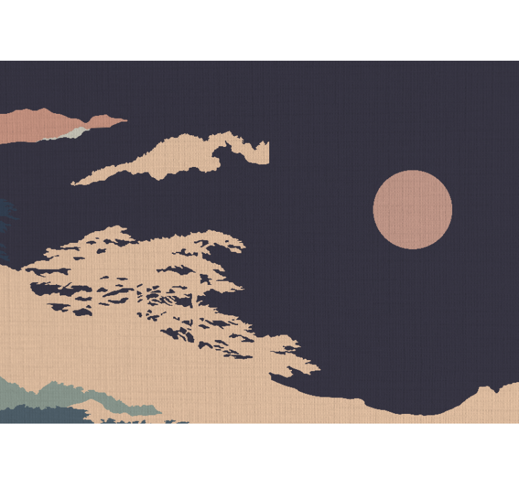 „stil japandi” mural artistic întunecat în pădure - TenStickers