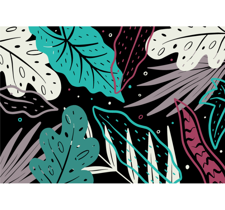 Fototapet natura cu motive decorative de frunze - TenStickers