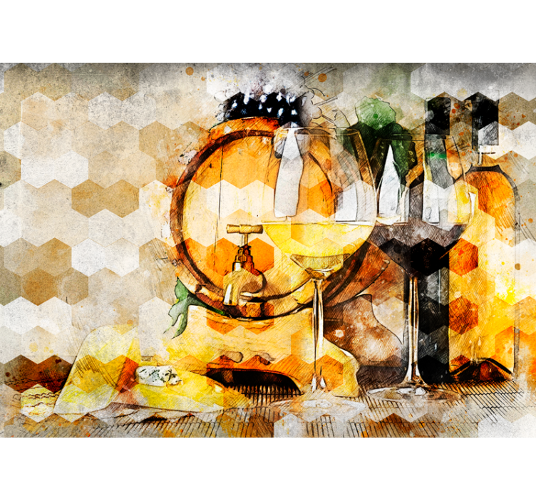 Fototapet muzică artă cu butoaie de vin - TenStickers