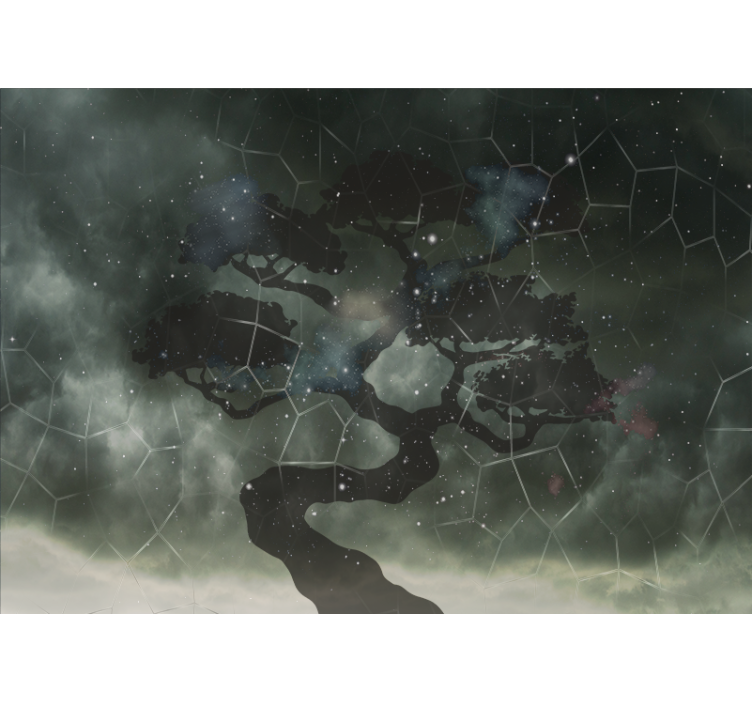 Spațiul fototapet silueta copacului ceresc - TenStickers