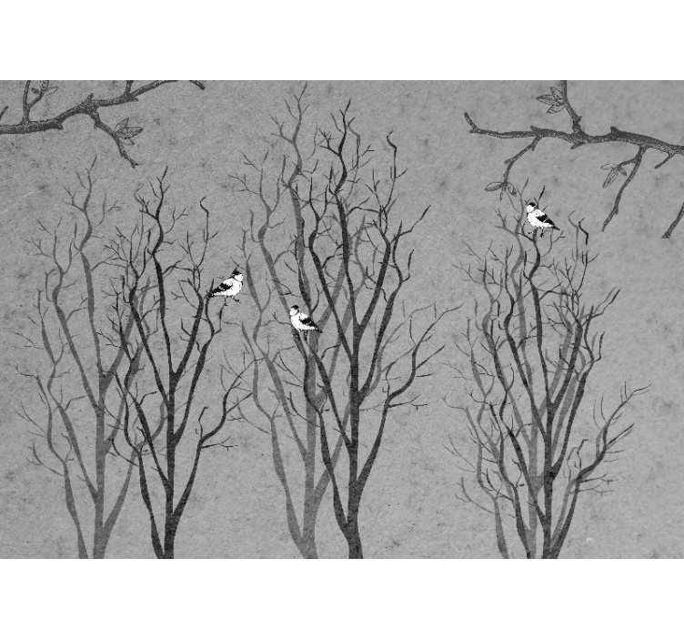 Arbori fototapet crenguțe cu păsări - TenStickers