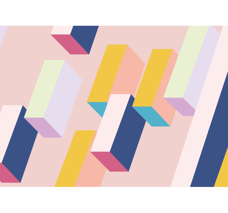 Fototapet camera de zi cu model geometric 3d - TenStickers