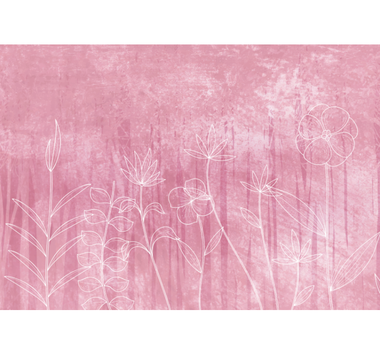 Fototapet cu flori contur floral delicat - TenStickers