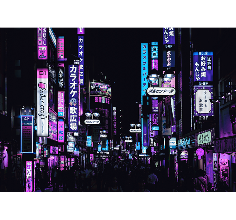 Fototapet de oraș străzile neon din tokyo - TenStickers
