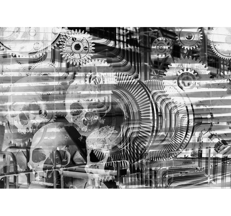 Fototapet abstract modele de craniu mecanic - TenStickers