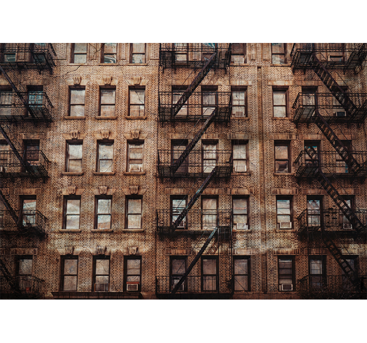 Fototapet de oraș fațadă urbană din cărămidă - TenStickers