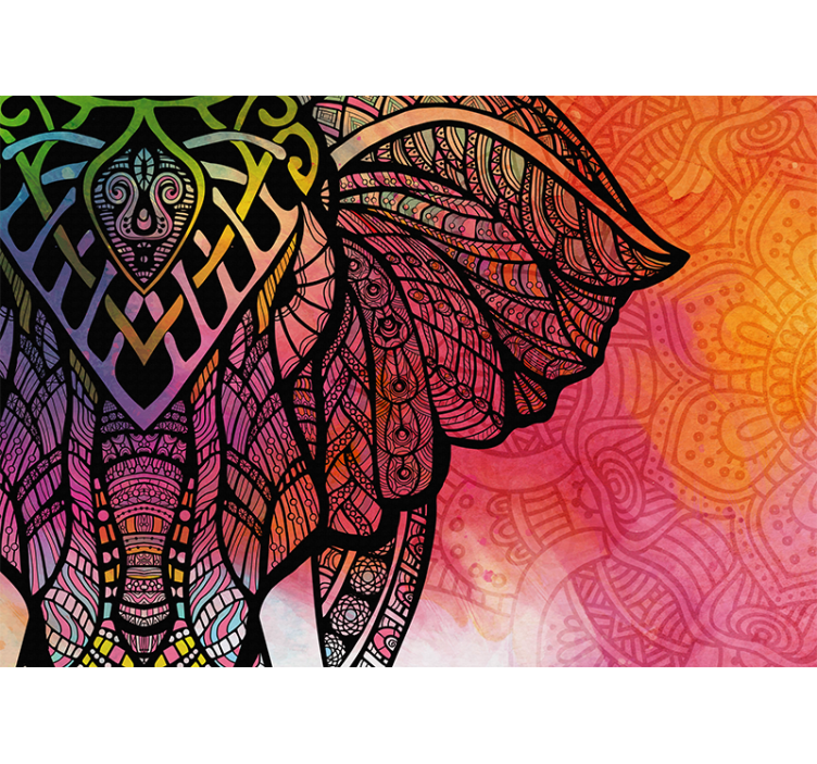 Fototapet desenat elefant indian boem - TenStickers