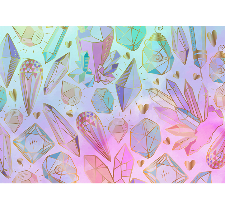 Fototapet arta design cu pietre prețioase geometrice - TenStickers