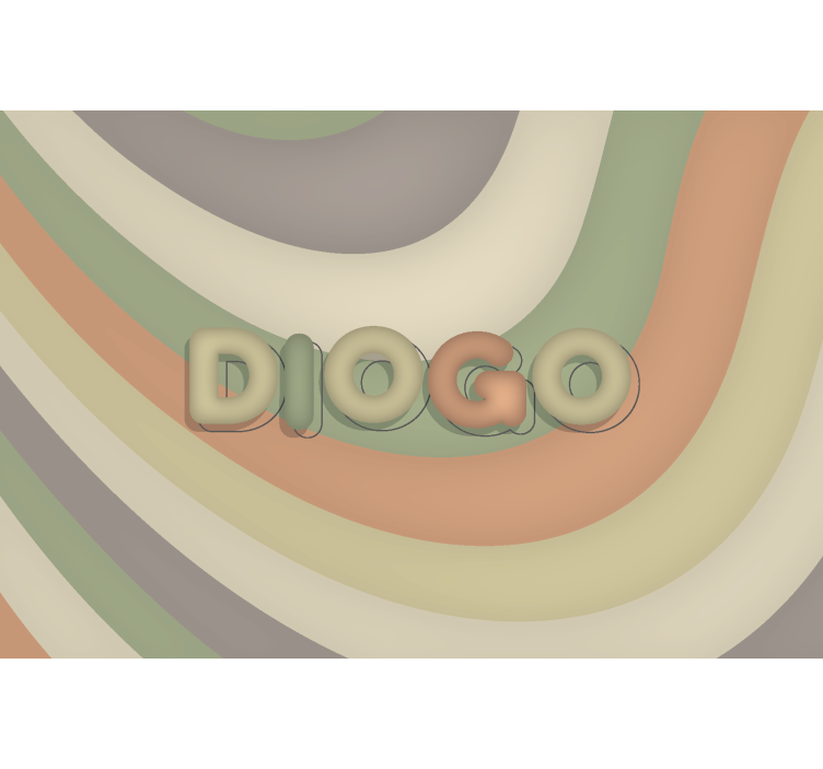 Fototapet pentru copii dungi curbate cu nume - TenStickers