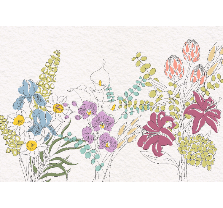 Fotomural panoramic flori desenate - TenStickers