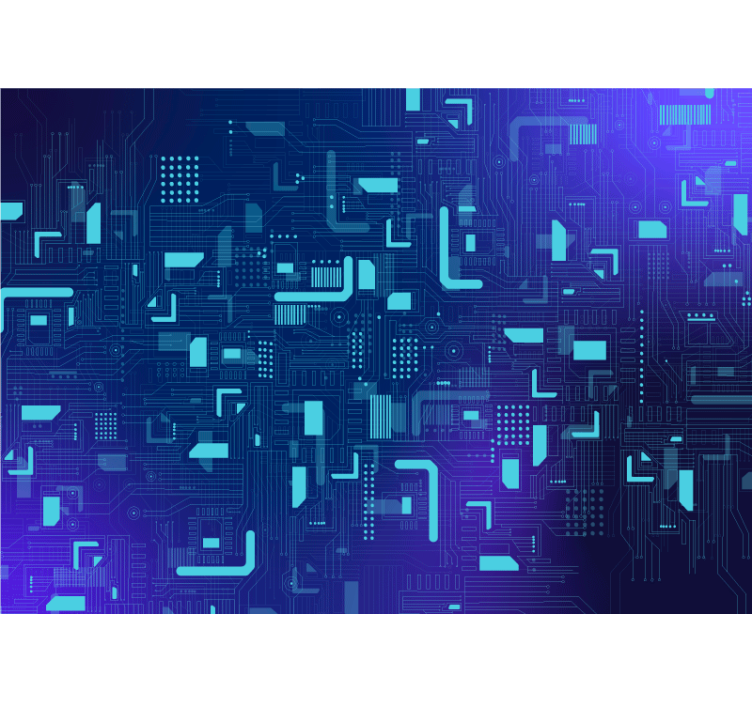 Pictura murală abstractă circuit electronic - TenStickers