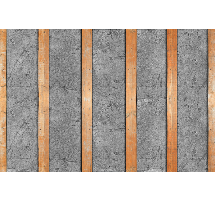 Fototapet lemn scânduri de lemn pe beton - TenStickers