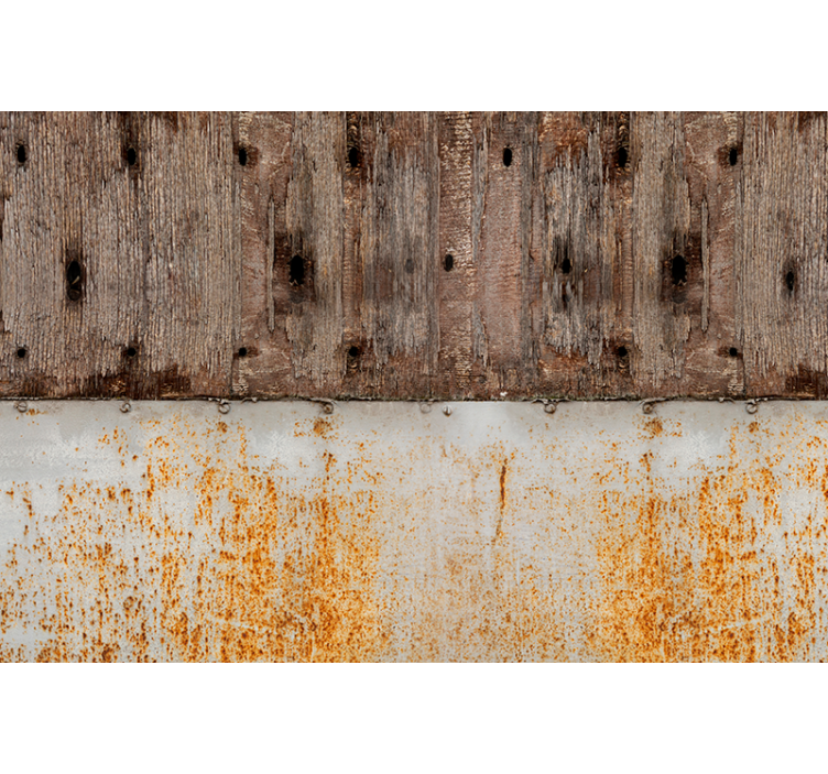 Picturi murale de textură și model metal și lemn fărâmițat - TenStickers