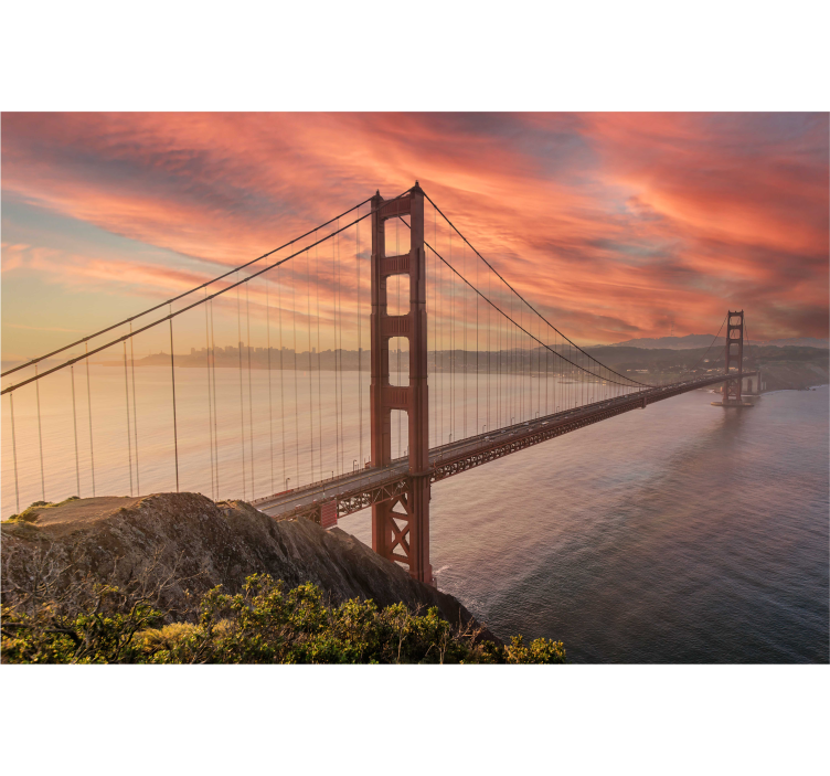 Birouri fototapet podul Golden Gate - TenStickers