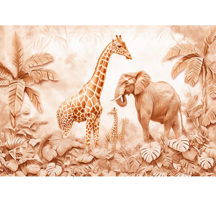 Tapet de parete terracotta savană abstractă - TenStickers