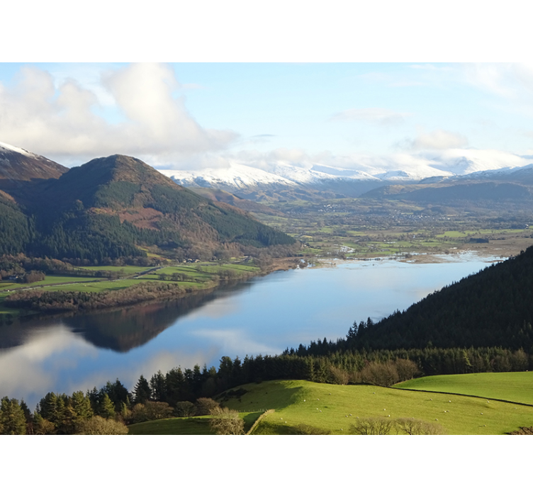 Lacuri fototapet vedere senină a lacului - TenStickers