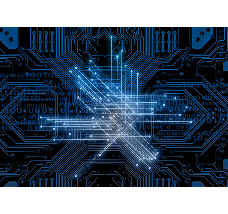 Fototapet abstract circuite fluxuri de lumină - TenStickers