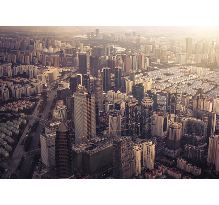 Fototapet de oraș perspectivă urbană asupra orizontului - TenStickers