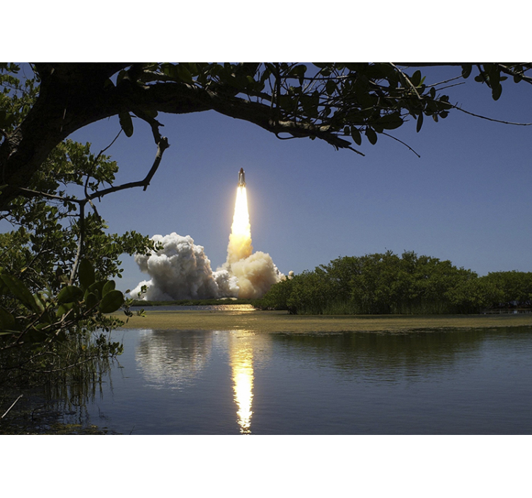 Spațiul fototapet vedere de la lansarea rachetei - TenStickers