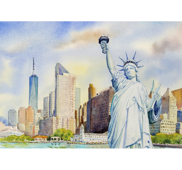 Fototapet New York statuie libertate orizontul - TenStickers