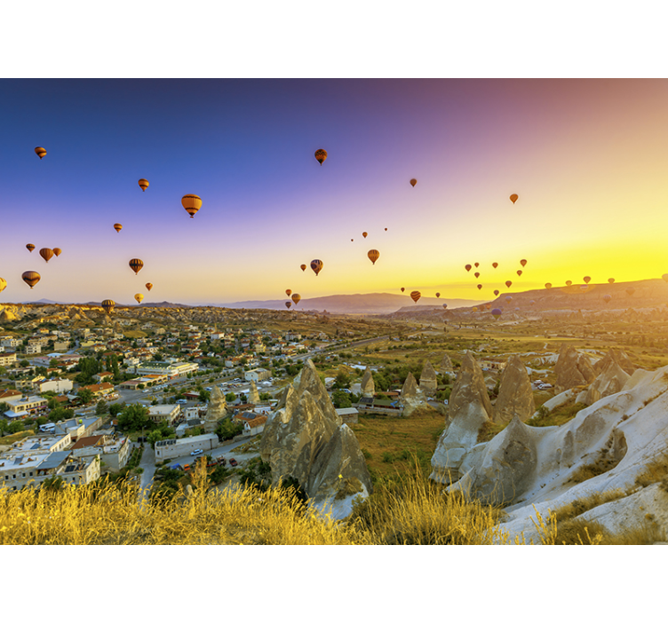 Baloane cu aer cald peste pictură murală cappadocia - TenStickers