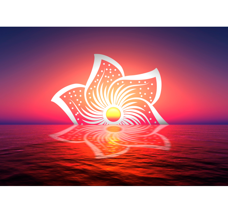 Fototapet sala de mese design hibiscus răsărit - TenStickers