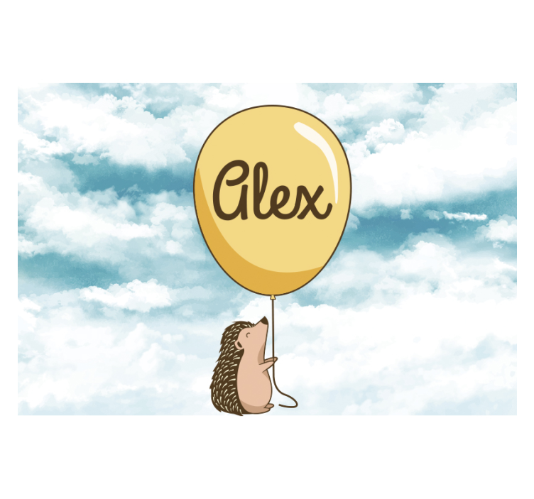 Fototapet dragoste iepuraș cu balon vesel - TenStickers